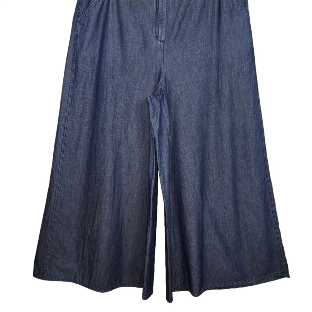 Dorothee Schumacher Wide-Leg High Waist Chambray Jeans/Pants, Size 5 (12) ~ EUC - Picture 5 of 16